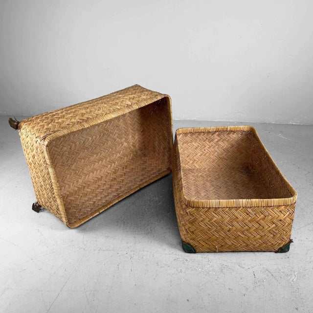1960s Japanese Gyori Bamboo Storage Basket, 1960s For Sale - Image 5 of 10