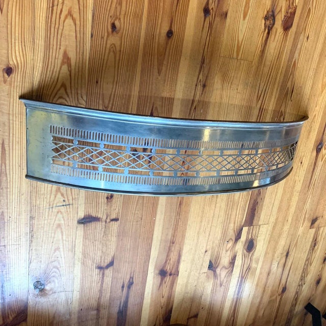 Silver Antique English Polished Cast Steel Petite Fireplace Fender For Sale - Image 8 of 10