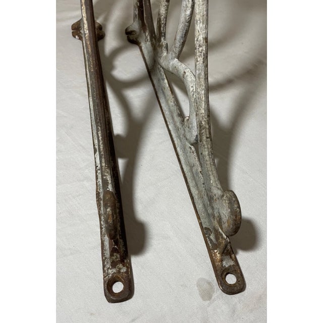 Large Pair Antique Cast Iron Architectural Salvage Wall Corbels Bracket Sconce For Sale - Image 10 of 13