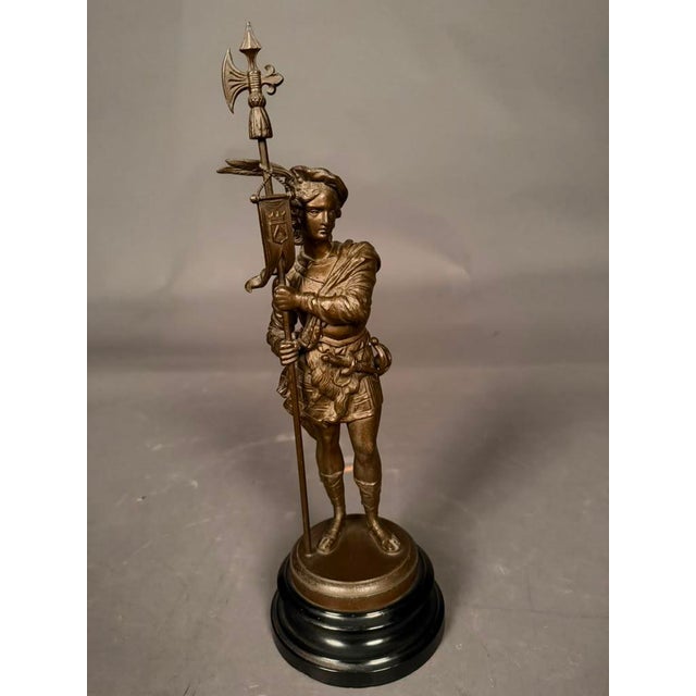 Pair of 19th Century European Bronze-Finished Soldier Figures With Ebonized Bases, Circa 1890 For Sale In Indianapolis - Image 6 of 18