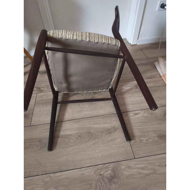 Mid-Century Wooden Dining Chairs with Wool Upholstery from Lübke, 1960s, Set of 4 For Sale - Image 4 of 5