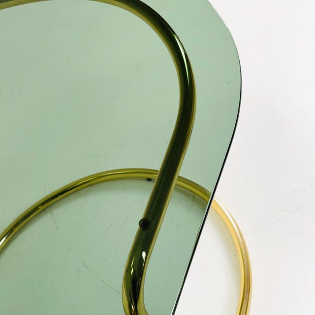 Mid-Century Modern Hollywood Regency Brass Coffee Table with Smoked Glass Top, Italy, 1960s For Sale - Image 10 of 11