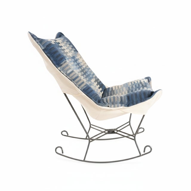 2020s Puff Rocker Complete Navajo Navy For Sale - Image 5 of 10