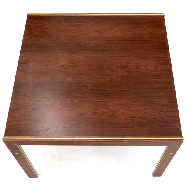 Silkeborg CFC Square Rosewood Side Table with Brass Inlay For Sale - Image 12 of 13