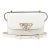 Prada White Soft Calfskin Triangle Logo Gold Hardware Flap Shoulder Bag For Sale