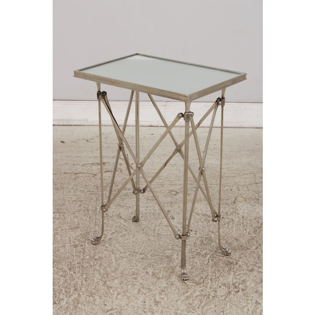 Ralph Lauren Ralph Lauren Mirror & Chrome Accent Table For Sale - Image 4 of 16