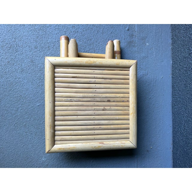 Bamboo Rattan Folding Plant Stand Table Riser For Sale - Image 10 of 11