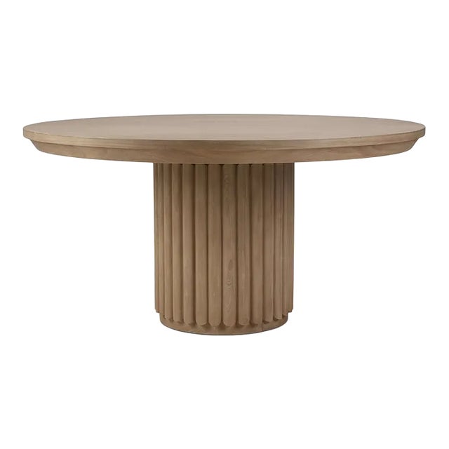Ribbed Column 60" Round Dining Table For Sale
