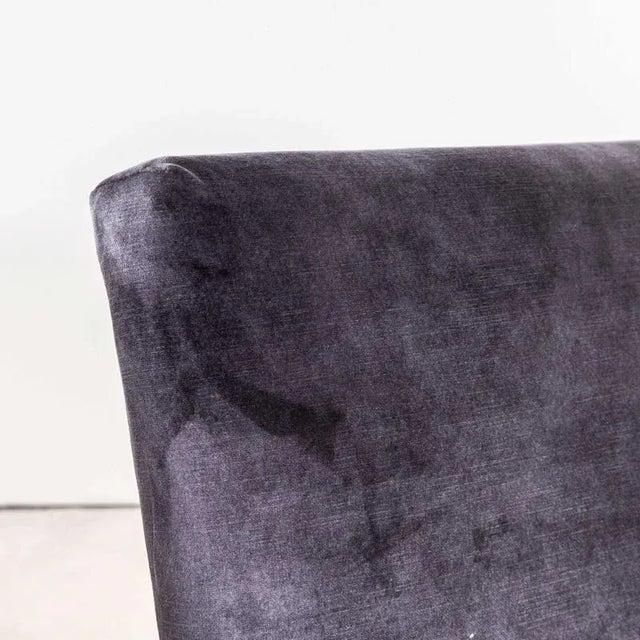 Wood Vintage Grey Lounge Chair with Straight Arms and Top Caps, 1950s For Sale - Image 7 of 9