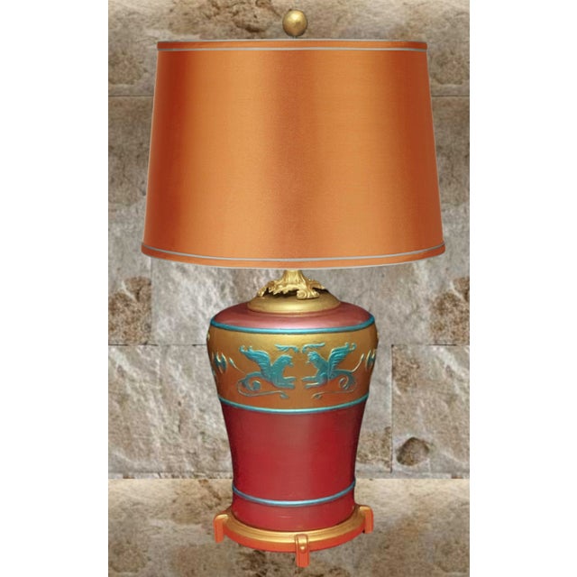 Copper Vintage Griffin Amphora Table Lamp For Sale - Image 8 of 12