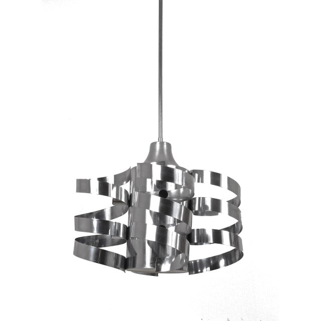 Metal Chromed Steel and Aluminum Cyclone Pendant by Max Sauze for Sciolari, 1960s For Sale - Image 7 of 10