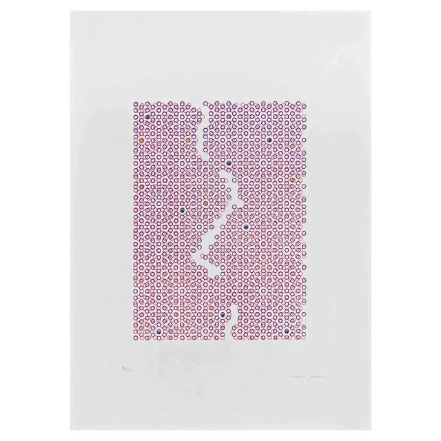 Mario Padovan, Abstract Composition in Pink, 1971, Screen Print For Sale