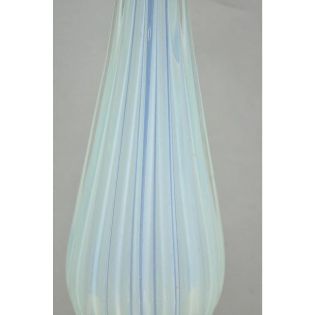 Mid 20th Century Vintage Murano Italian Mid Century Modern Blue Blown Glass Marble Table Lamp For Sale - Image 5 of 15