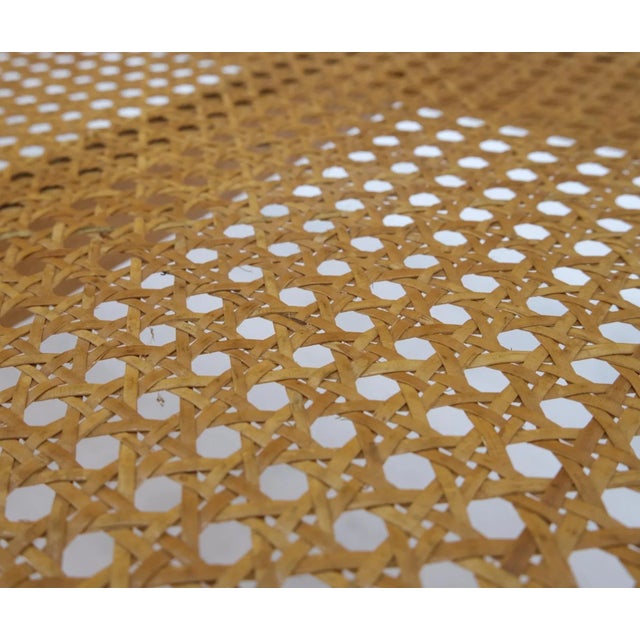 Rectangle Rattan Cane Shelf Glass Top Mid-Century Modern Coffee Table For Sale - Image 11 of 13