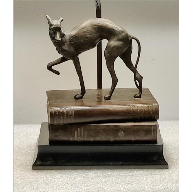 25% OFF LIMITED TIME OFFER! For your consideration. . . A beautiful vintage bronze Whippet/Greyhound standing on top of a...