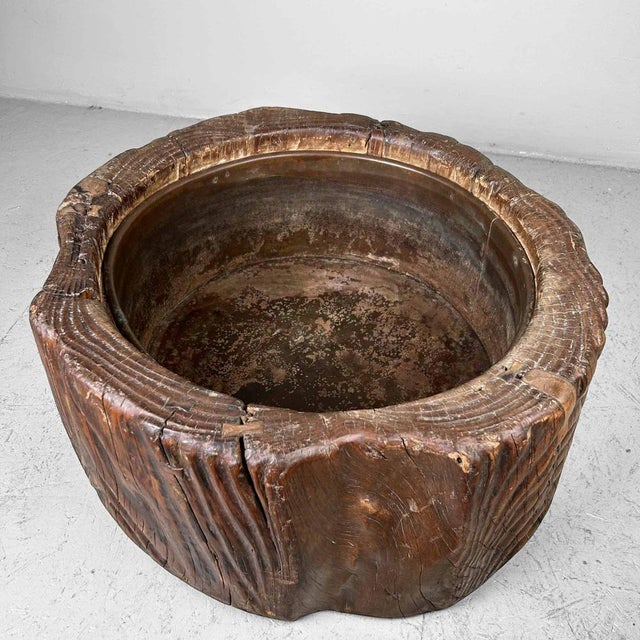 Meiji Tree Trunk Hibachi, Japan, 1890s For Sale - Image 5 of 18