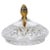 French Cut Crystal / Brass Covered Finial Serving Piece For Sale - Image 4 of 10