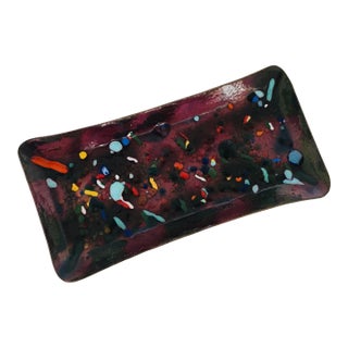 Win Ng Enamel Copper Art Dish San Francisco Mid Century Modern For Sale