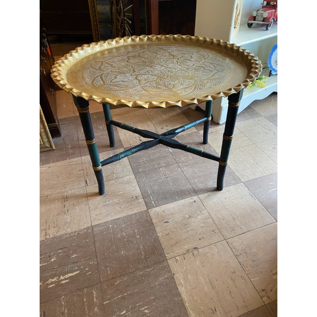 1960s Large Brass Tray Table Chairish