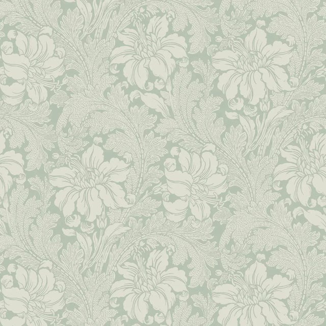 Sample - Borastapeter Acanthus Garden Wallpaper in Sage For Sale