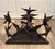 Mid-Century Modern 1970s Brutalist Sculptural Birds in Flight Welded Steel & Glass Coffee Table For Sale - Image 3 of 12