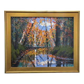 Autumn Reflection Impressionist Oil Painting For Sale