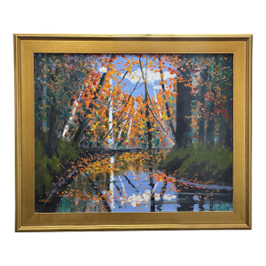 Autumn Reflection Impressionist Oil Painting