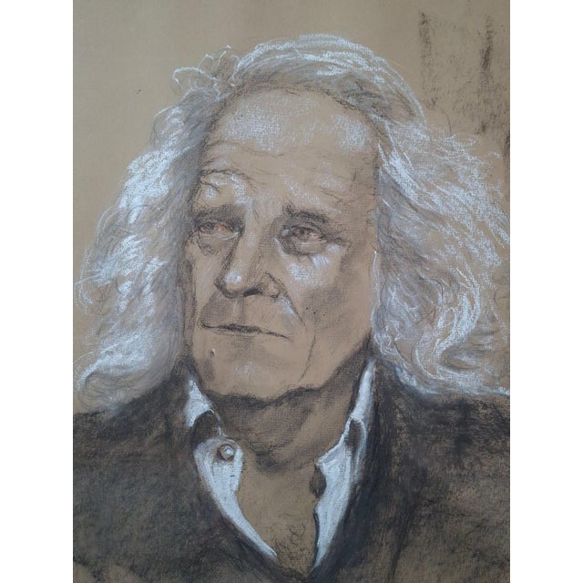 V. D. Henneveld, Portrait of Leo Ferre, 1950s, Pastel & Charcoal on Paper, Framed For Sale - Image 5 of 7