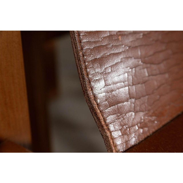 French Brutalist Elm & Leather Chairs by Roland Haeusler, 1980s, Set of 8 For Sale - Image 18 of 18