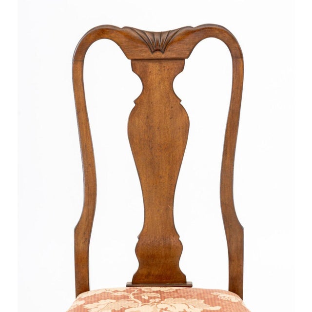 Wood Queen Anne Style Walnut Dining Chairs, 8 For Sale - Image 7 of 10