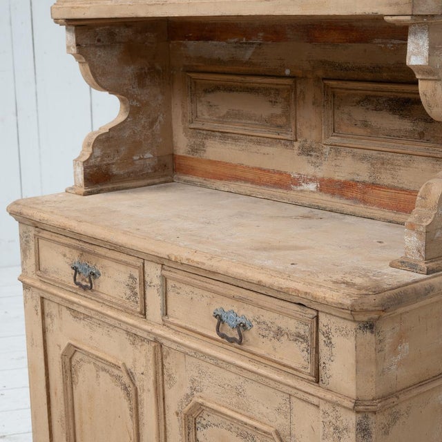 Beige Antique French Two-Part Buffet, 1880 For Sale - Image 8 of 11