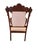Pink Antique Victorian Carved Wood Armchair With Striped Silk Upholstery For Sale - Image 8 of 10