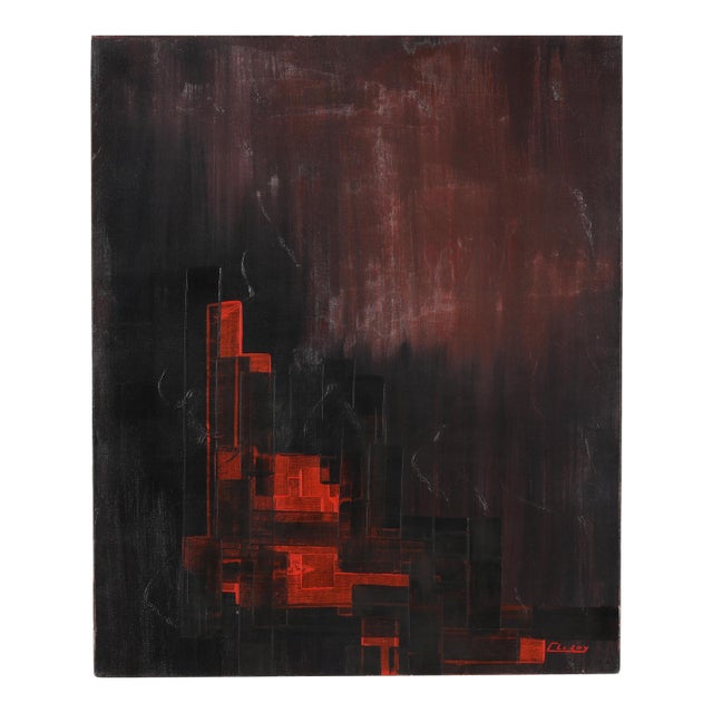 Late 20th Century Claude Le Lay (French, B. 1946) Oil on Canvas "Lumiere Du Cratere" For Sale