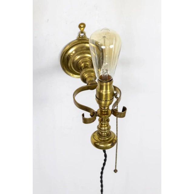 Metal Late 19th Century Brass Gimbal Ship Sconce For Sale - Image 7 of 11