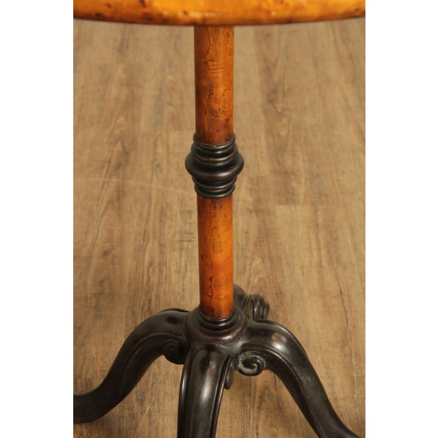 Early 21st Century Burl Wood Round Pedestal Pub Table For Sale - Image 9 of 13