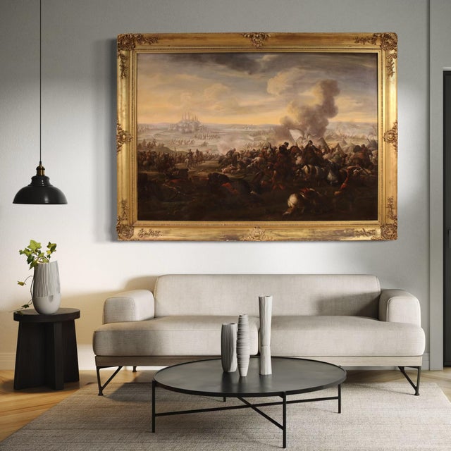 Italian Artist, Battle Between Christians and Ottomans, 1720, Oil on Canvas, Framed For Sale - Image 14 of 15