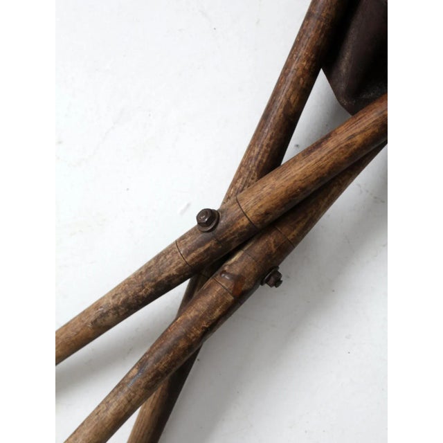 Vintage Leather Three Leg Traveling Stool For Sale - Image 9 of 9