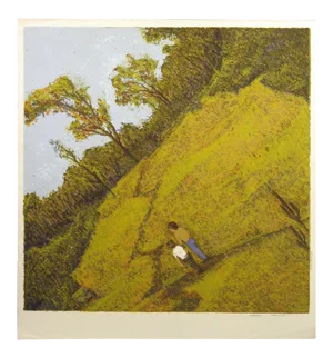 Tom Bartek "April" Vintage Hand Signed Serigraph Artwork Print Unframed, 1973