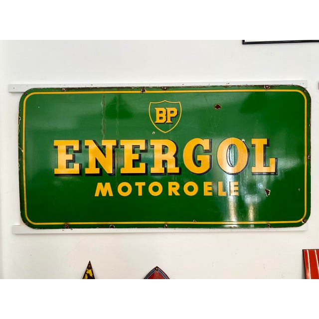 Large BP Energol Sign in Enamel, 1950s For Sale - Image 9 of 9