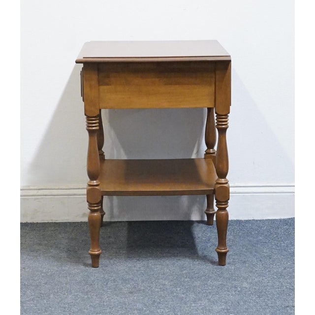 Ethan Allen Heirloom Nutmeg Maple Colonial Early American 22" Tiered Nightstand 10-5326 For Sale - Image 12 of 13