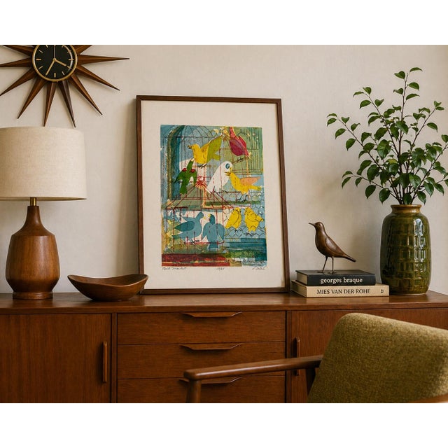 Vintage Limited Edition “Bird Market” Print by Lynn Dutil – Signed & Numbered 13/25 Unframed For Sale - Image 9 of 9