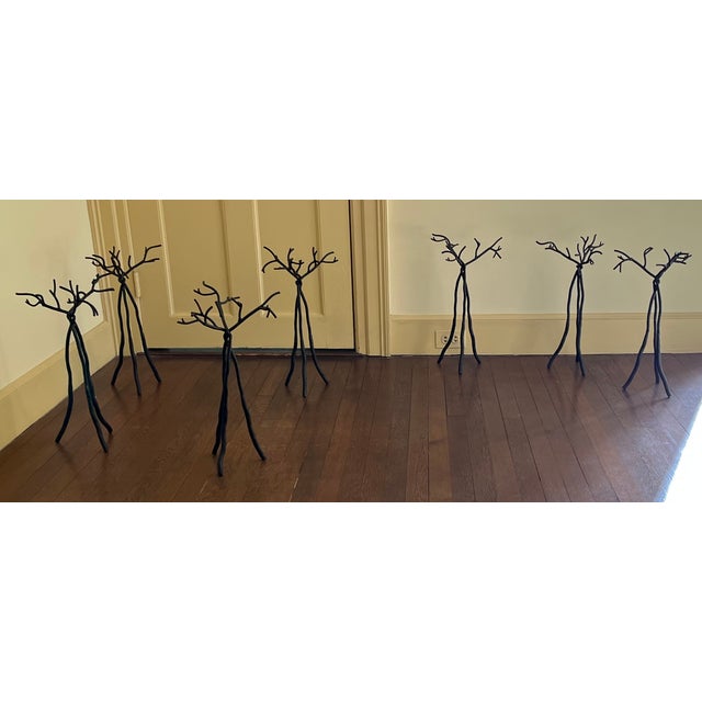 Modernist Abstract Wrought Iron Tree Sculpture Featuring Flexible Arrangement / Positioning - 7 Trees For Sale - Image 9 of 14