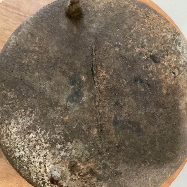 Metal Antique Large and Heavy Cast Iron Three-Footed Cauldron/Bean Pot With Handles For Sale - Image 7 of 12