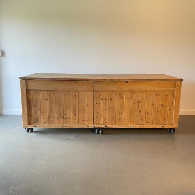 Vintage Industrial Beech and Sycamore Bakers Table For Sale - Image 13 of 15