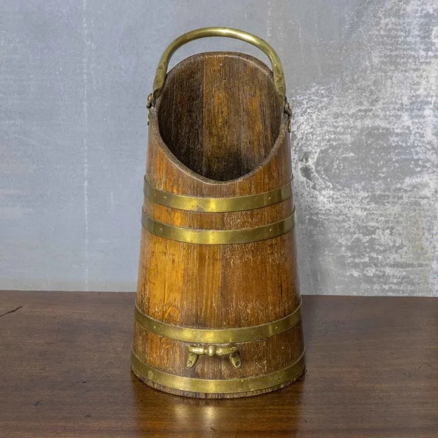 Edwardian Oak Coal Scuttle, 1890s For Sale - Image 11 of 12