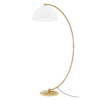 Hudson Valley Lighting Montague 34 in. 1 Light Floor Lamp in Aged Brass Finish For Sale