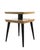 Classic two tier side, or end table, constructed of faux wood grain blonde formica laminate, with solid wood legs and...