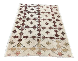 1960s Turkish Tribal Wool Rug - 4′6″ × 6′7″