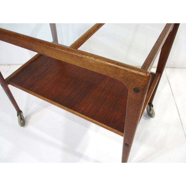 Yngve Ekstrom Teak Rolling Bar Cart Sweden For Sale In Cincinnati - Image 6 of 11
