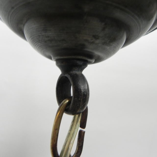 1930s Art Deco Hanging Lamp in Brass and Glass, 1930s For Sale - Image 5 of 18